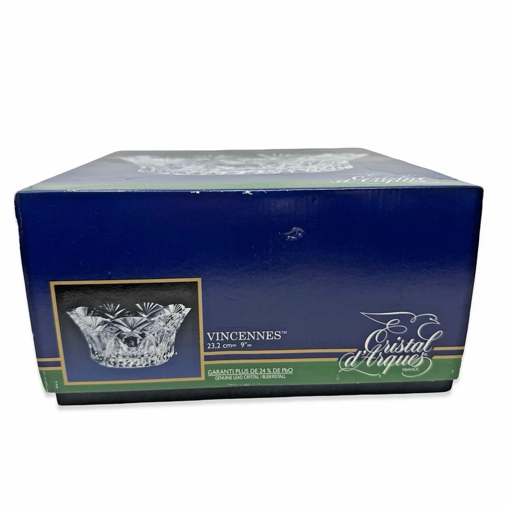 Cristal D’ Arques J.G. Durand Large Crystal Centerpiece Bowl New in Box